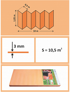 Подложка-гармошка под ламинат 3 мм, Оранжевая 